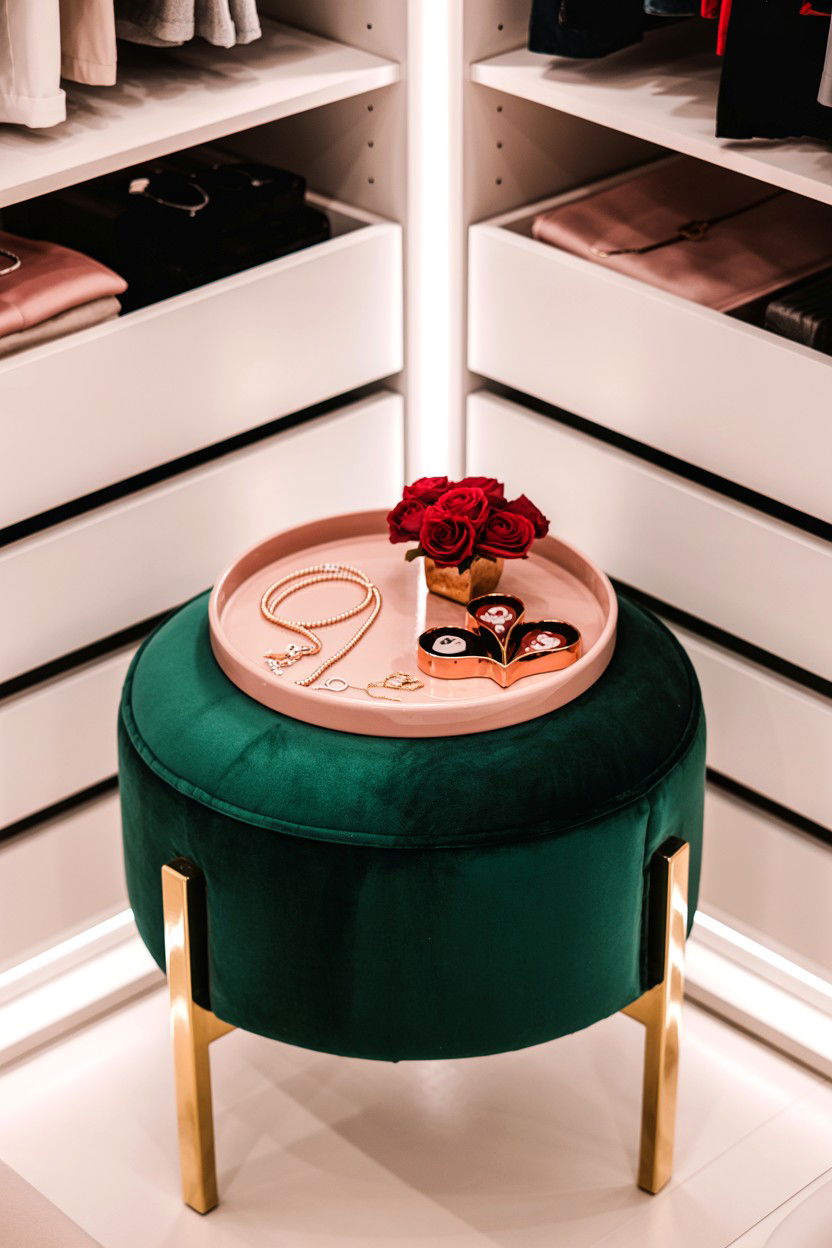 Velvet Ottoman - 25 Glam Valentine's Day Decor Ideas