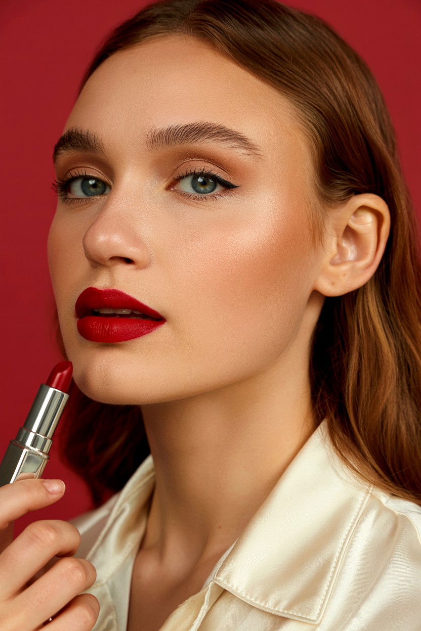 Velvet Red Lipstick - 25 Red Lip Valentine's Day Looks