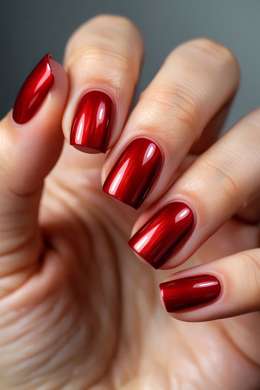 Velvet Red Nails - 25 Minimalist Valentine's Day Nails