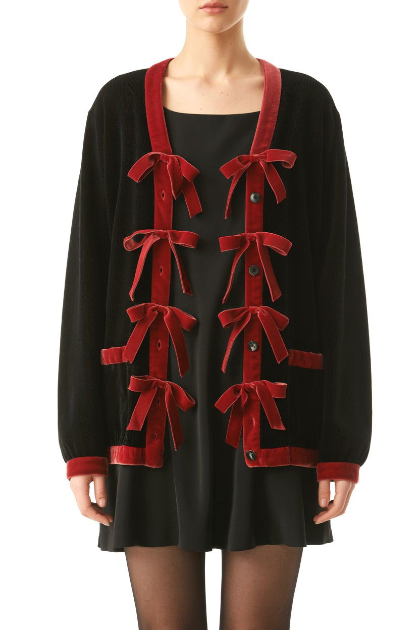 Velvet Ribbon Cardigan - 25 Valentine's Day Cardigan Outfits