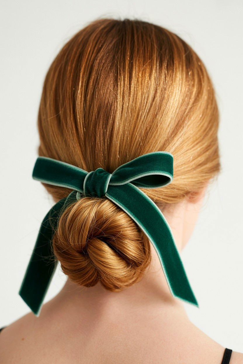 Velvet Ribbon French Twist - 25 Valentine's Day French Twist Ideas