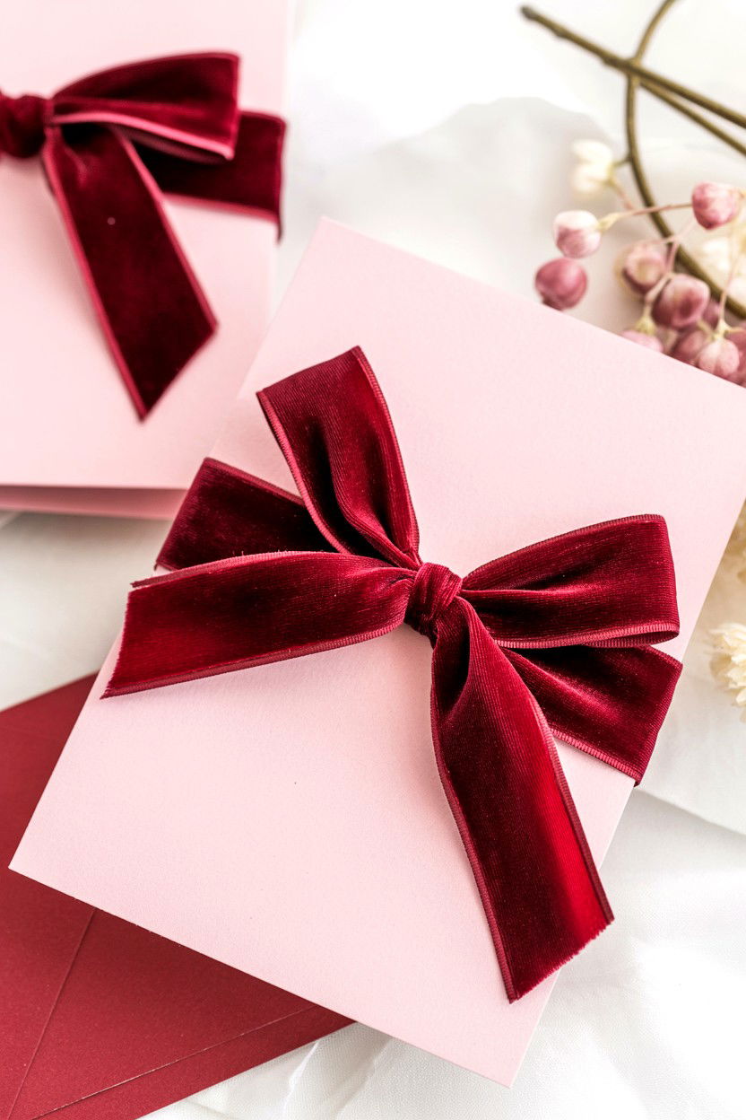 Velvet Ribbon Note Cards - 25 Valentine's Day Stationery Ideas