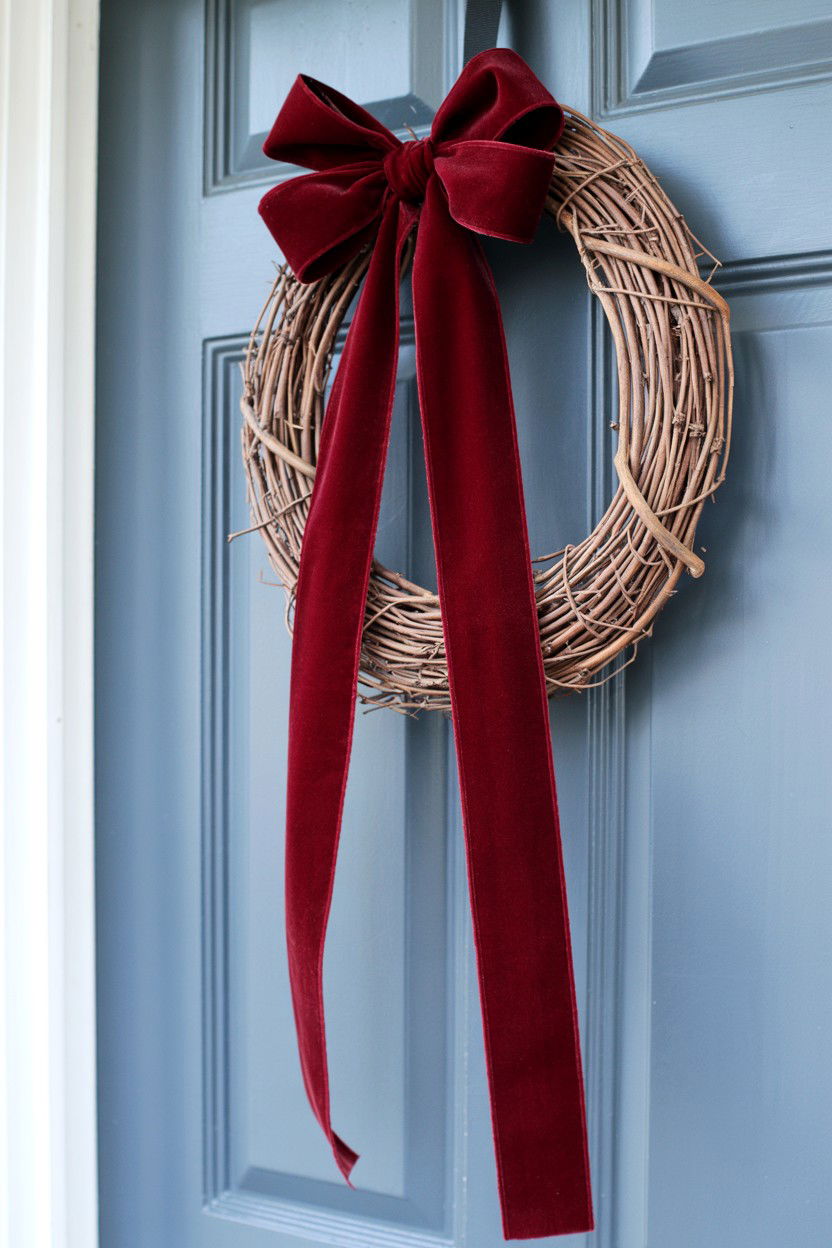 Velvet Ribbon - 25 Elegant Valentine's Day Wreath Ideas