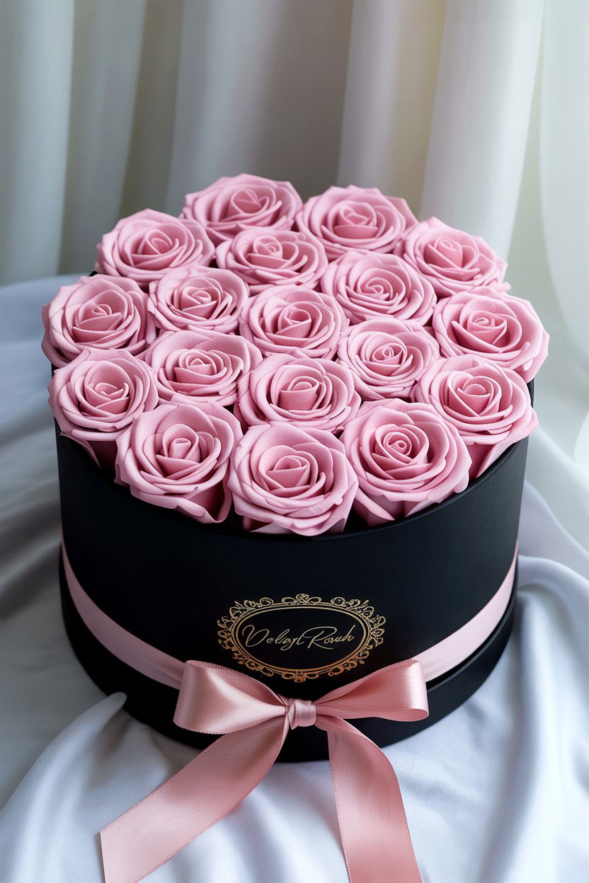 Velvet Rose Box - 25 Valentine's Day Fake Flower Ideas