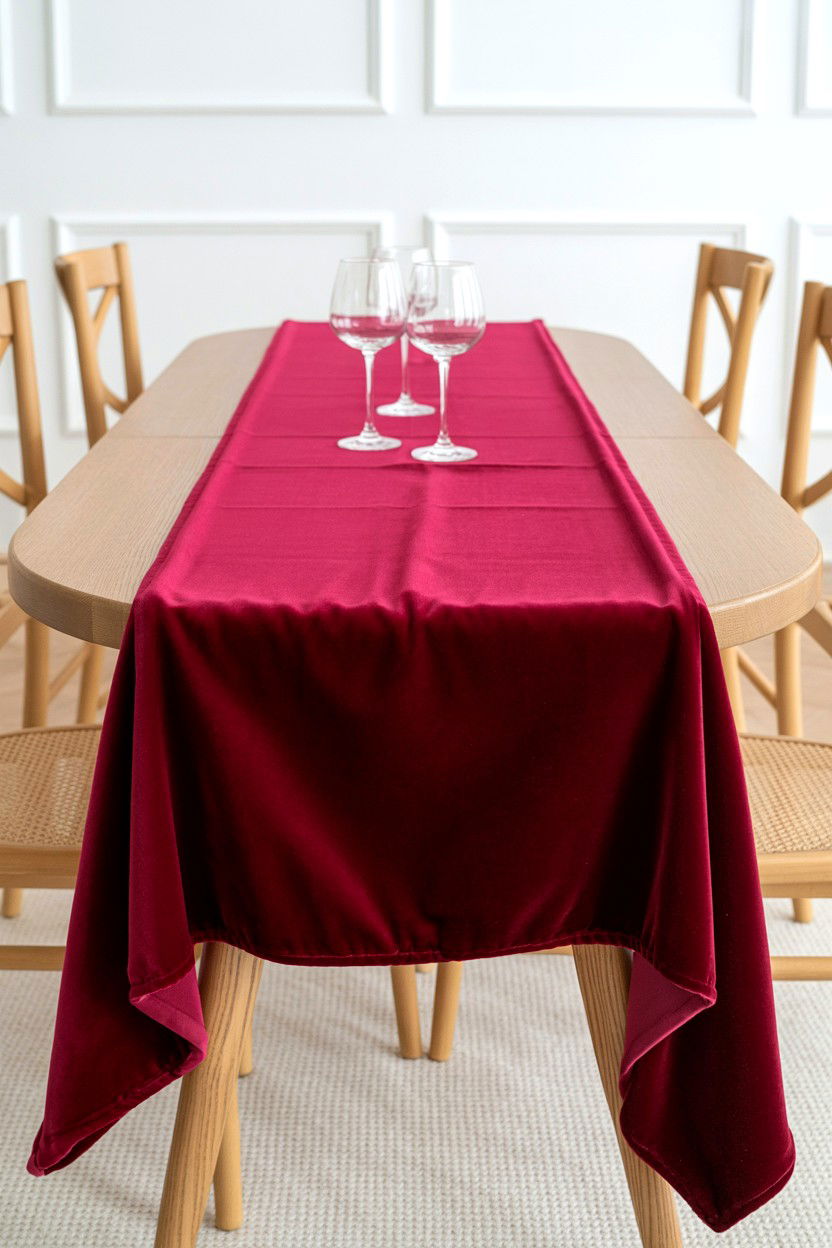 Velvet Valentine Table Runner - 25 Valentine's Day Table Runner Ideas