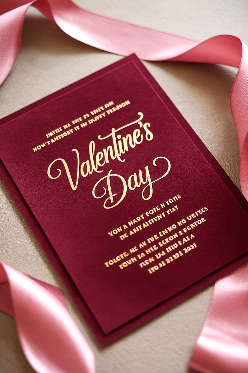 Velvet invitation - 25 Valentine's Day Party Invitation Ideas