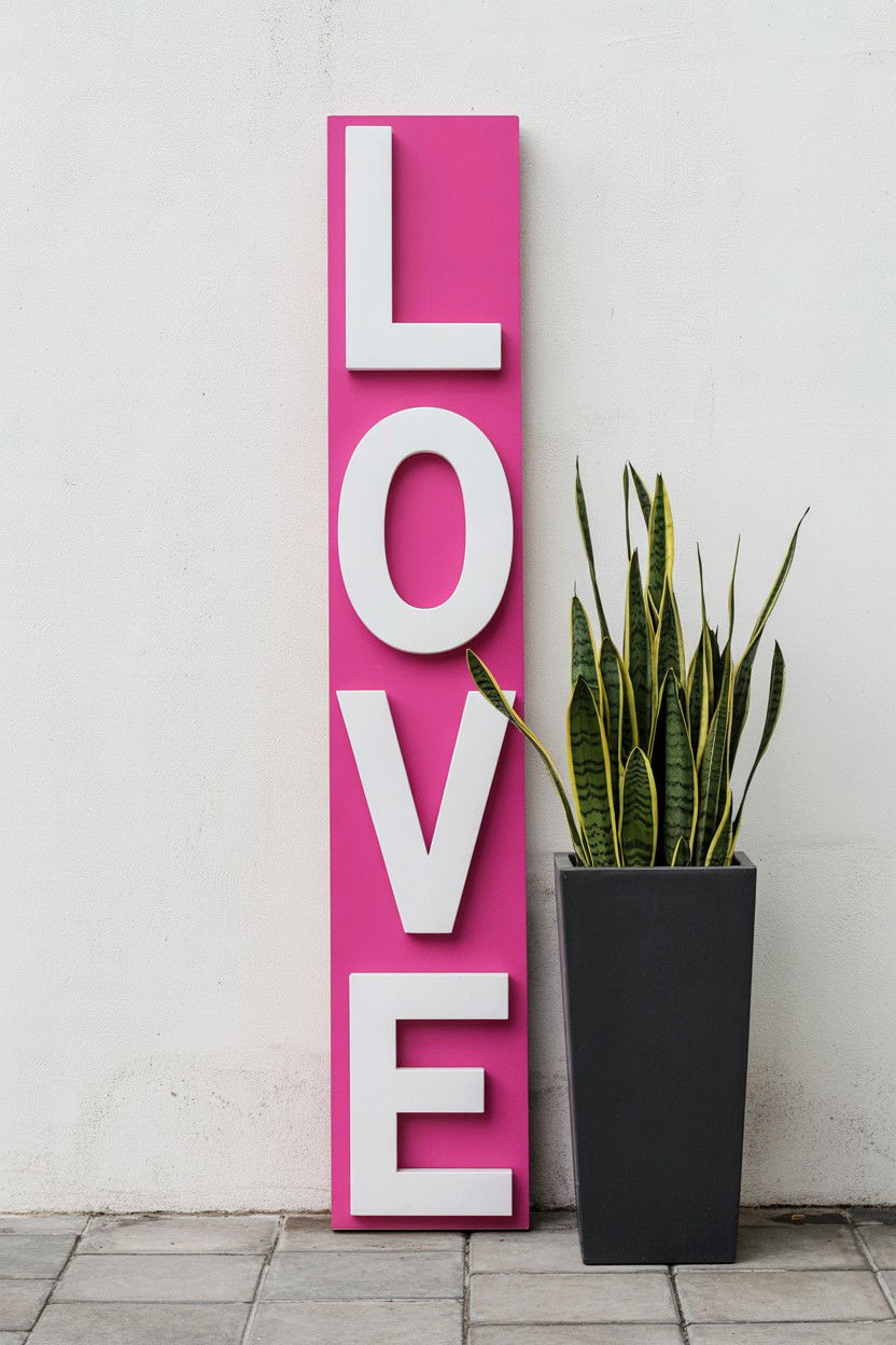 Vertical love sign - 25 Valentine's Day Welcome Sign Ideas