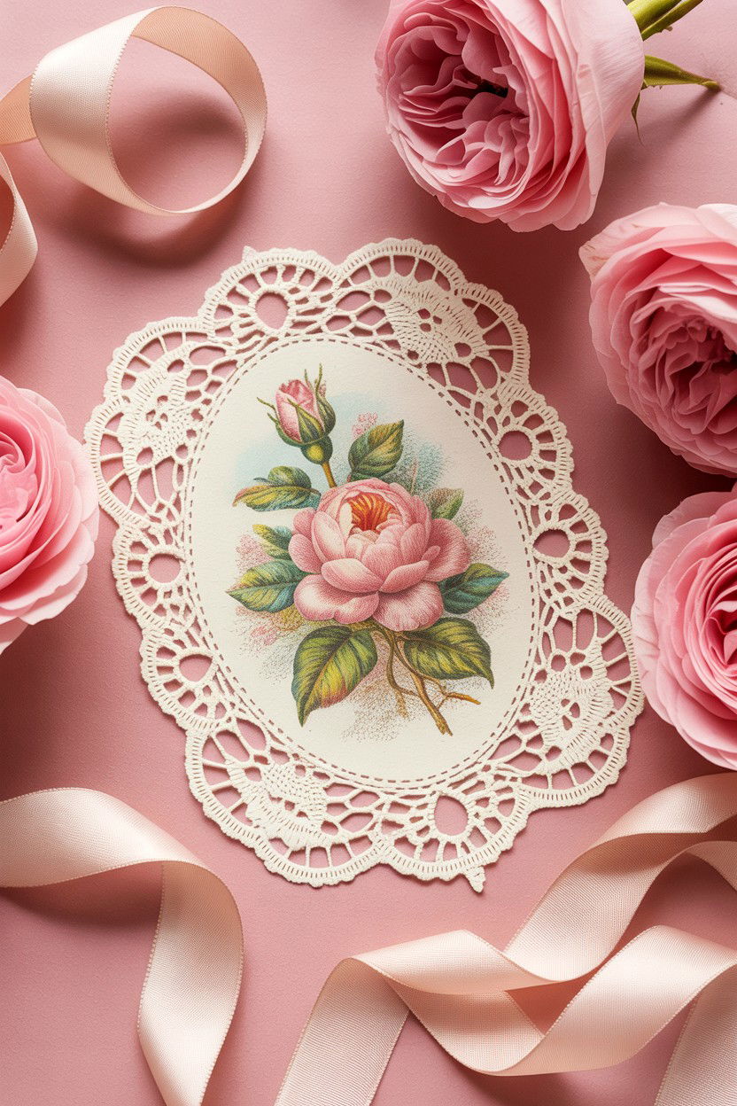 Victorian lace valentine - 25 Vintage Valentine's Day Card Ideas
