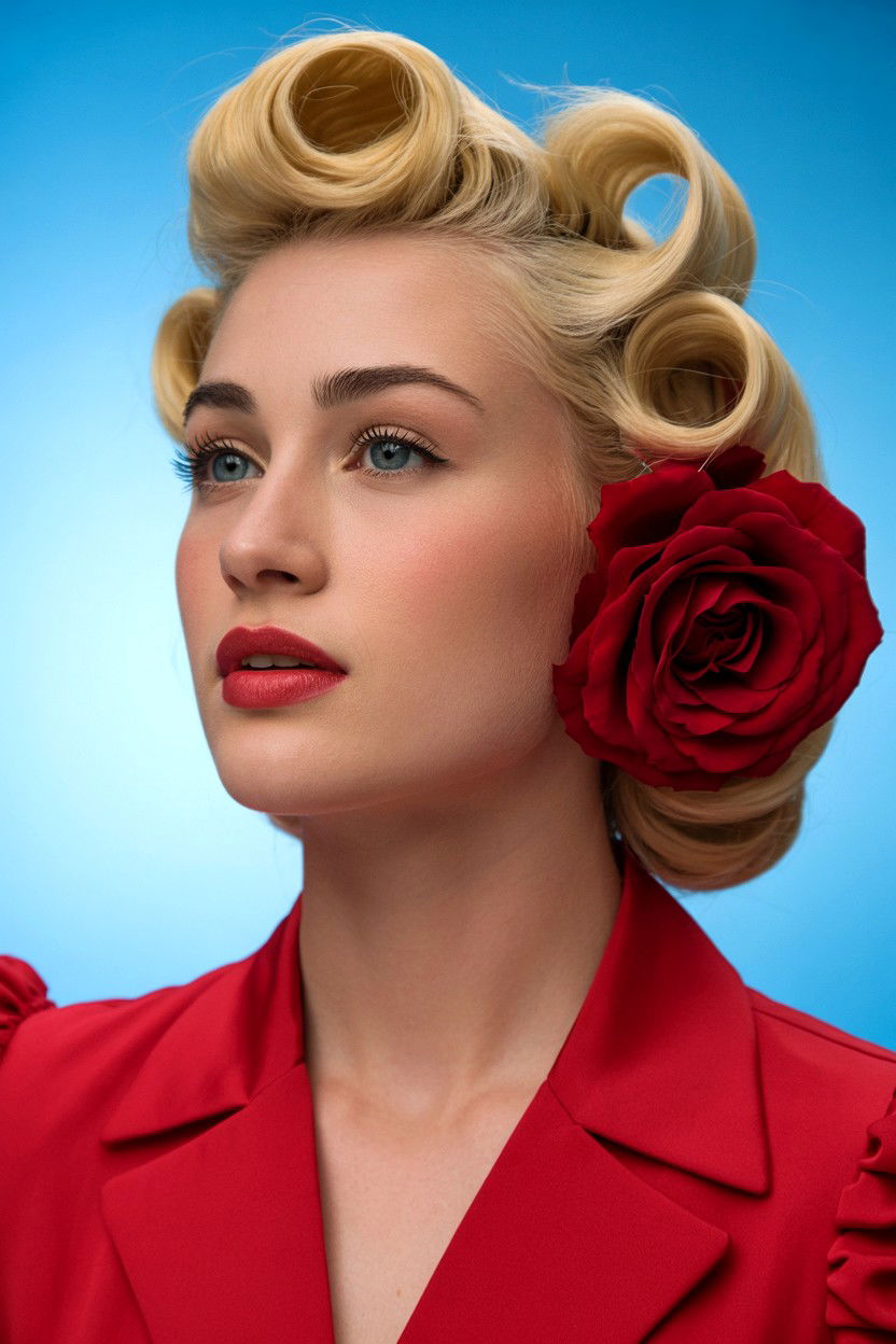 Victory Rolls - 25 Valentine's Day Vintage Hair Ideas