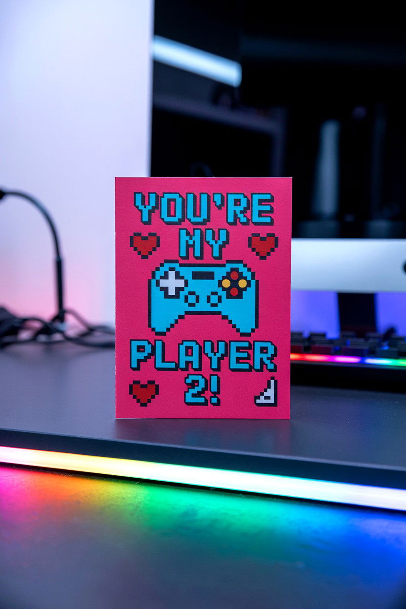 Video Game Valentine Card - 25 Funny Valentine's Day Card Ideas