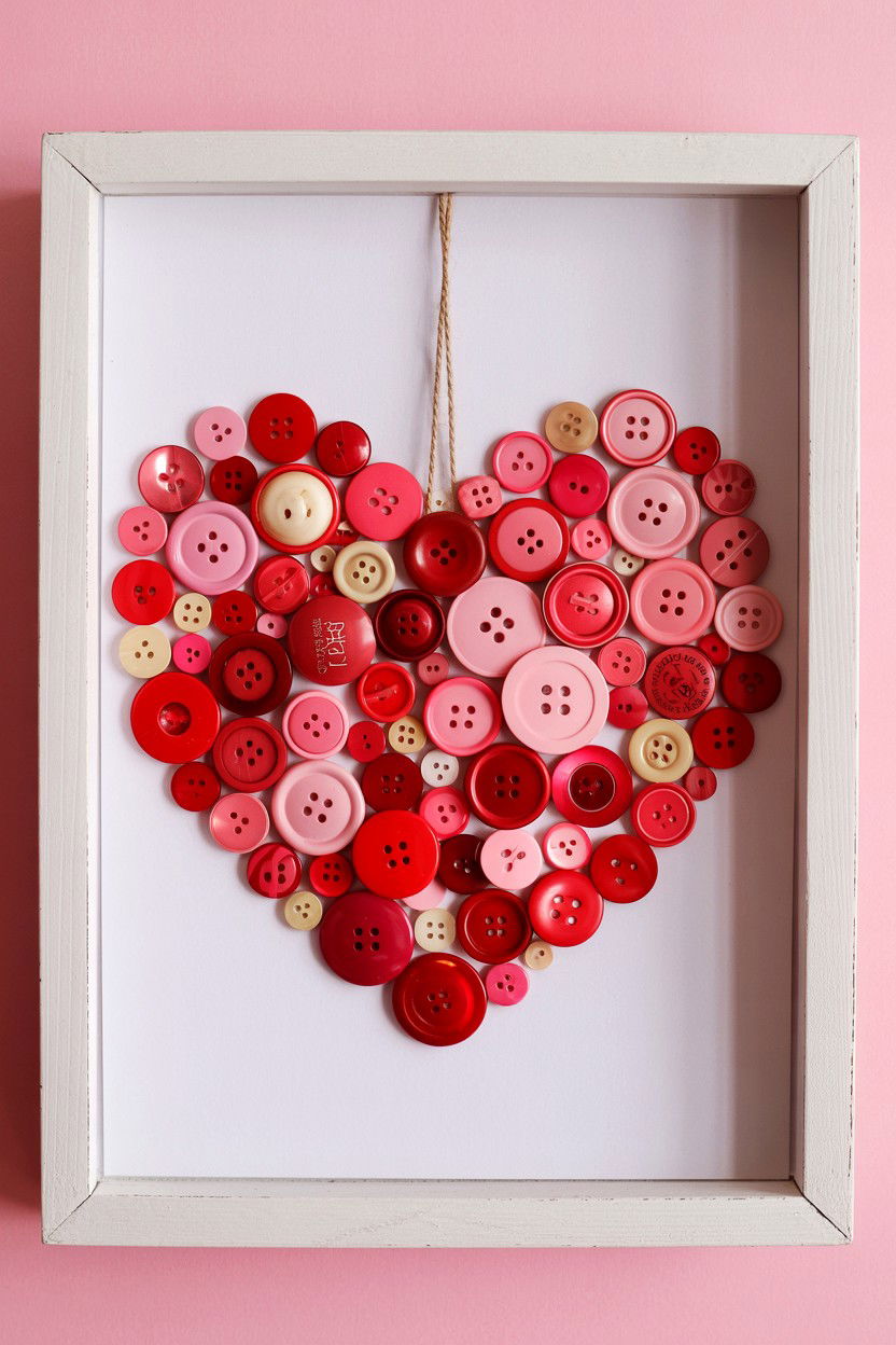 Vintage Button Shadow Box - 25 Valentine's Day Shadow Box Ideas