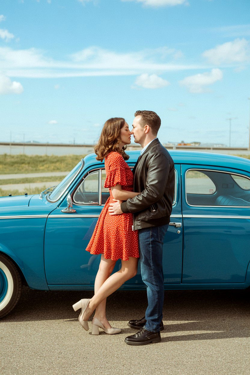 Vintage Car Engagement Photos - 25 Valentine's Day Engagement Photo Ideas