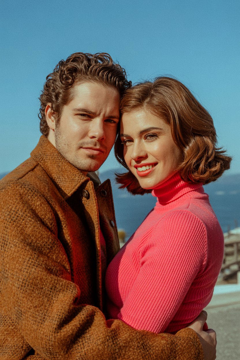 Vintage Film Style Couple Photo - 25 Valentine's Day Romantic Photo Ideas