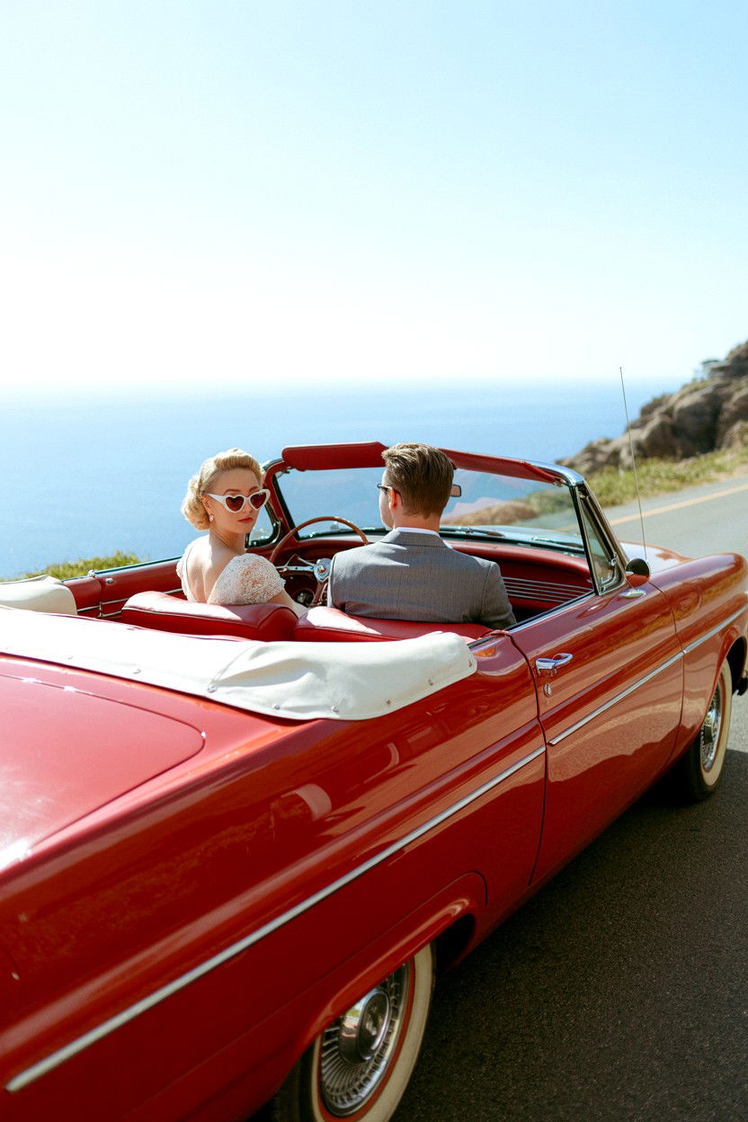 Vintage Getaway Car - 25 Valentine's Day Elopement Ideas