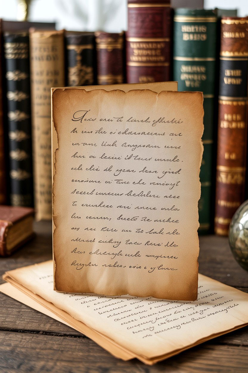 Vintage Script Card - 25 Calligraphy Valentine's Day Card Ideas