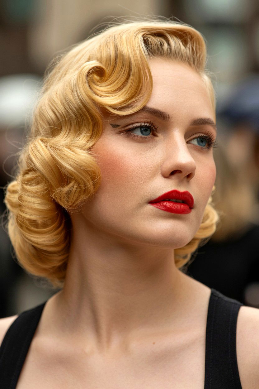Vintage Side Curls - 25 Valentine's Day Side Swept Hair Ideas