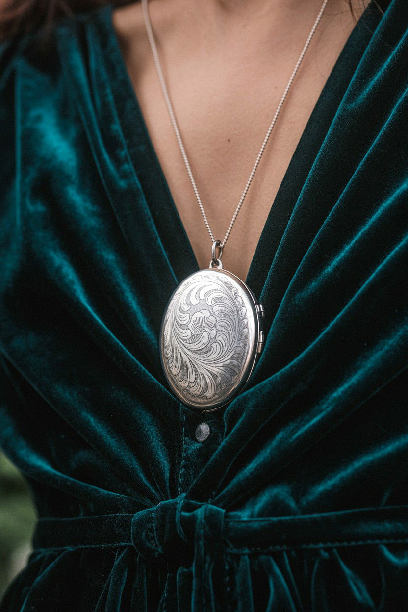 Vintage Silver Locket - 25 Valentine's Day Locket Ideas