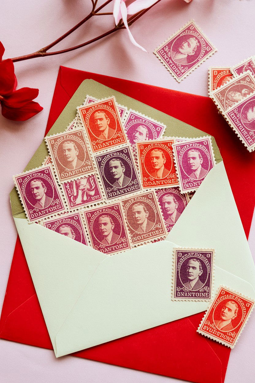 Vintage Stamp Valentine Envelope - 25 Valentine's Day Envelope Ideas