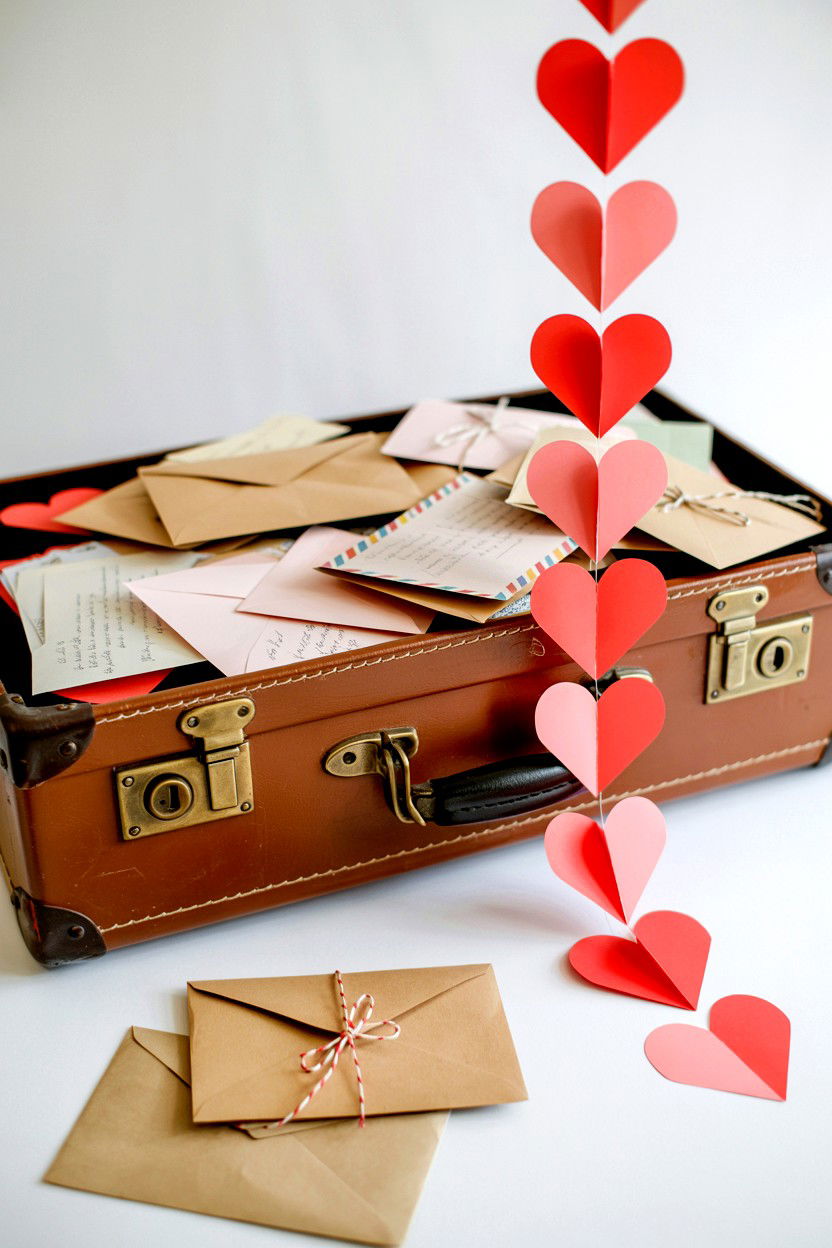 Vintage Suitcase Display - 25 Vintage Valentine's Day Decorations