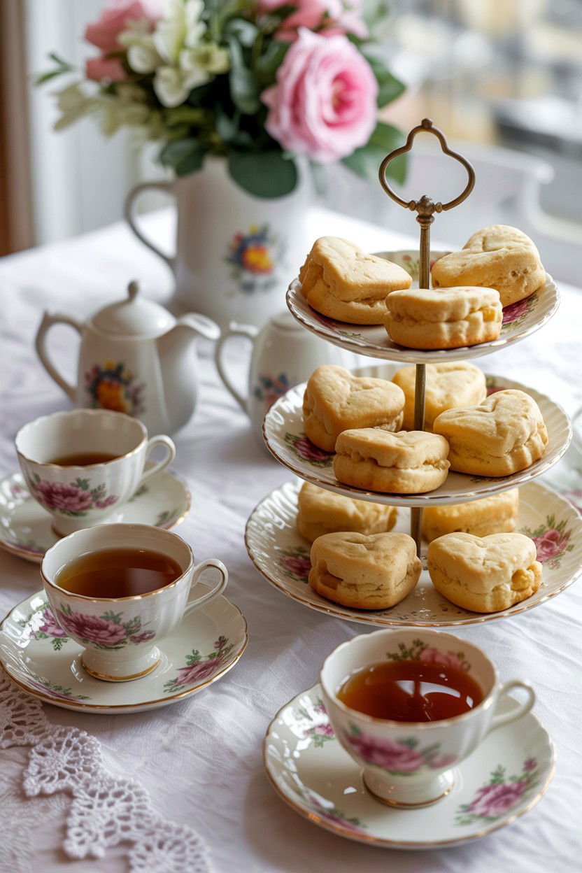 Vintage Tea Party - 25 Valentine's Day Brunch Table Ideas