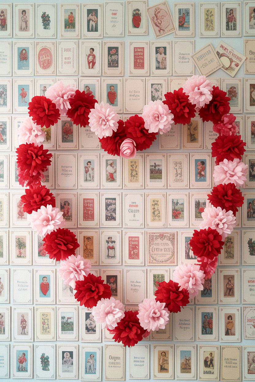 Vintage Valentine Postcard Wall - 25 Retro Valentine's Day Ideas