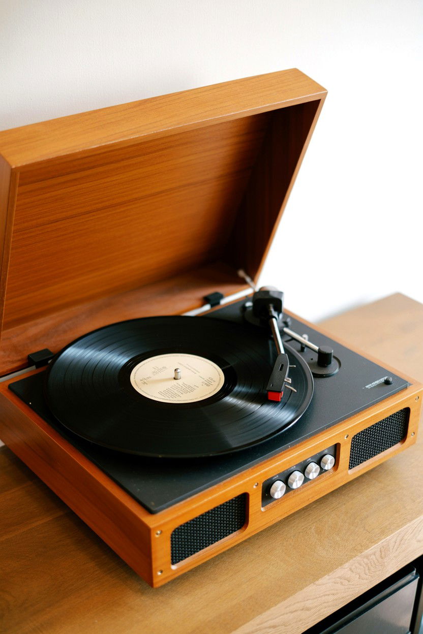 Vintage Vinyl Record Player - 25 Music Lover Valentine's Day Gifts for Him