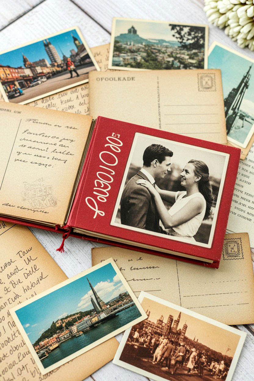 Vintage postcard album - 25 Valentine's Day Memory Album Ideas