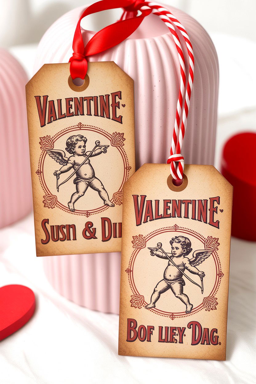 Vintage valentine tags - 25 Valentine's Day Gift Tag Ideas