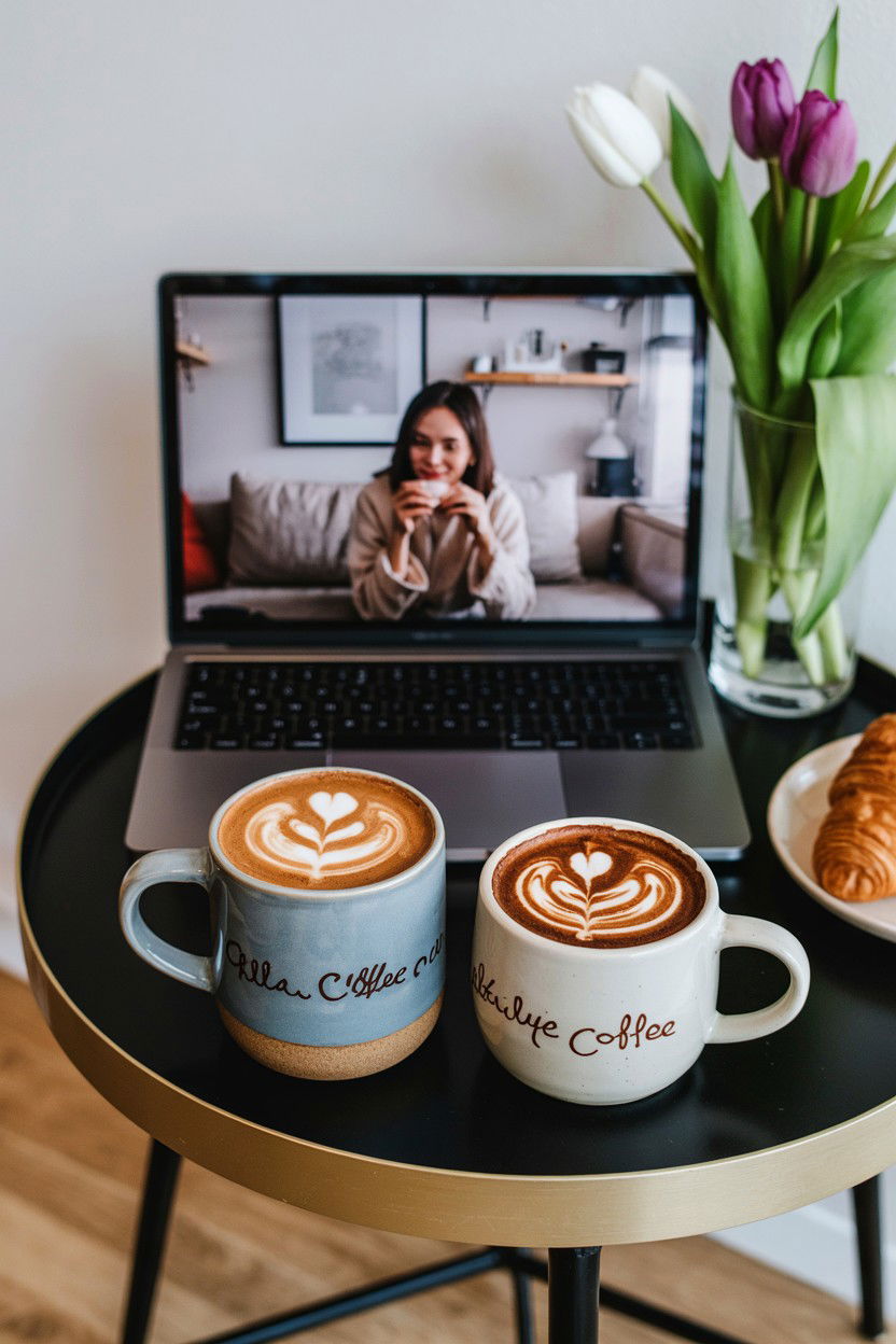 Virtual Coffee Date - 25 Long Distance Valentine's Day Video Call Ideas