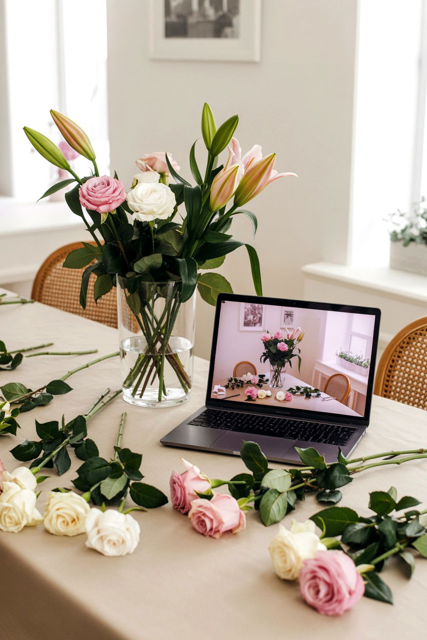 Virtual Flower Arranging - 25 Virtual Valentine's Day Ideas