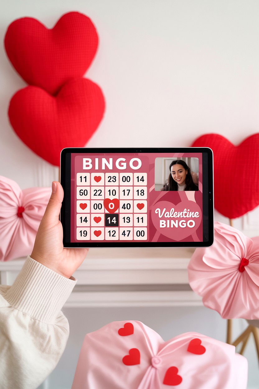 Virtual Valentine Bingo Link - 25 Valentine's Day Bingo Ideas