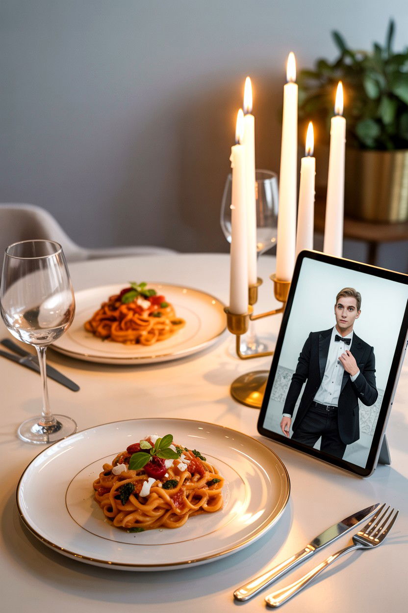 Virtual dinner date - 25 Long Distance Valentine's Day Surprise Ideas