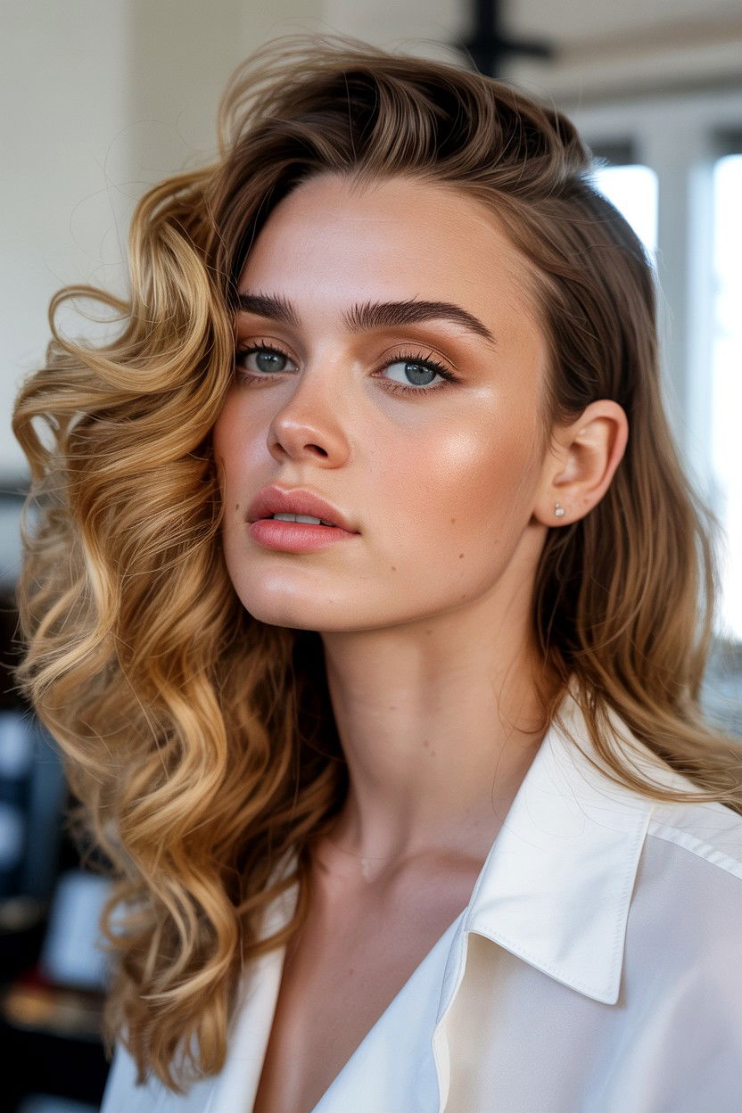 Voluminous Side Sweep - 25 Valentine's Day Side Swept Hair Ideas