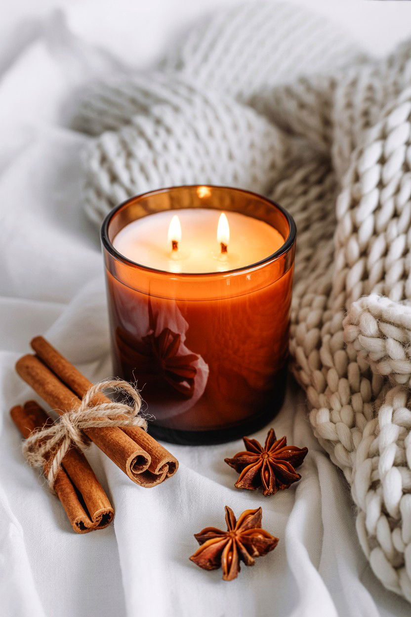 Warm Cinnamon Spice Candle - 25 Valentine's Day Scented Candle Ideas