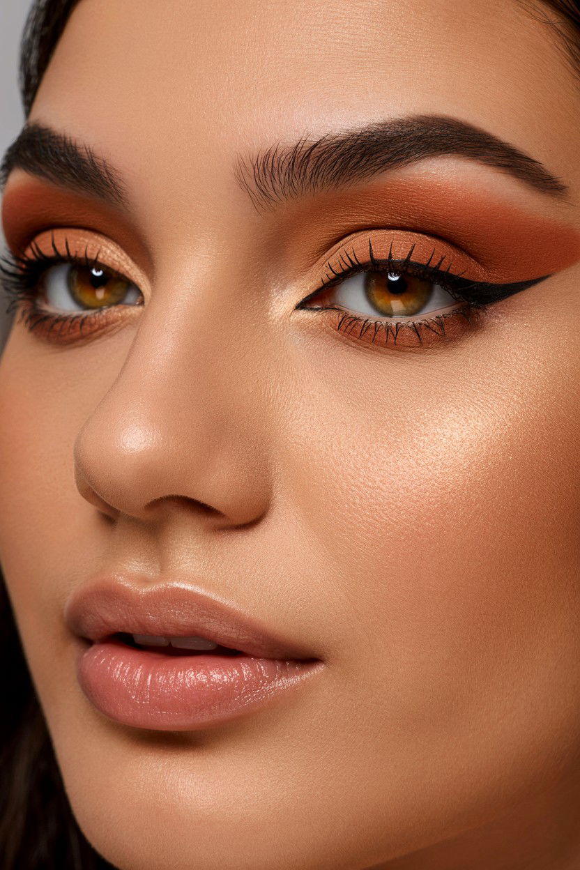 Warm Terracotta Crease - 25 Valentine's Day Makeup for Brown Eyes