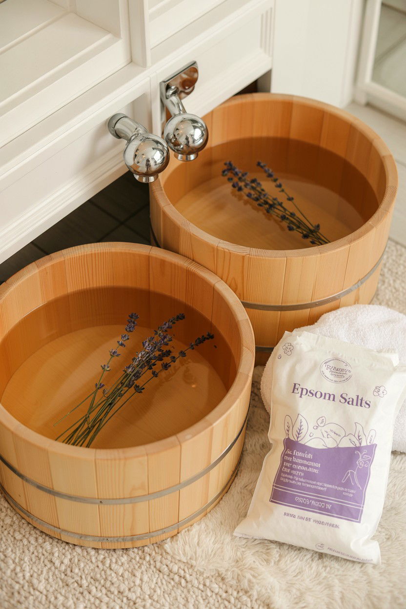 Warm foot soak - 25 Valentine's Day Spa Day Ideas