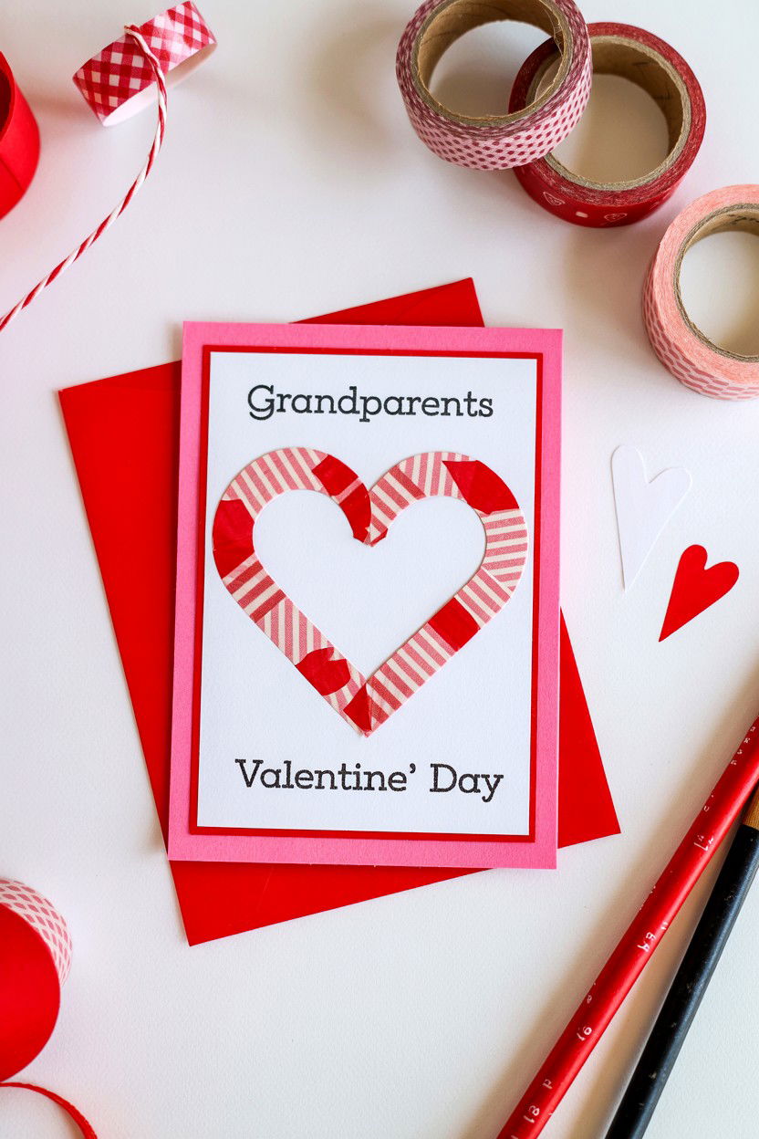 Washi Tape Card - 25 Valentine's Day Cards for Grandparents