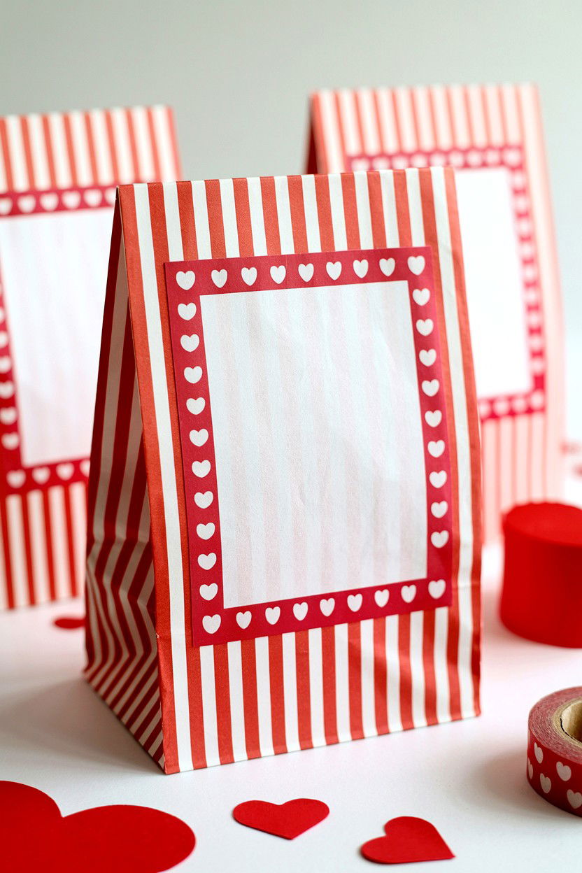 Washi Tape Treat Bag - 25 Valentine's Day Paper Bag Ideas