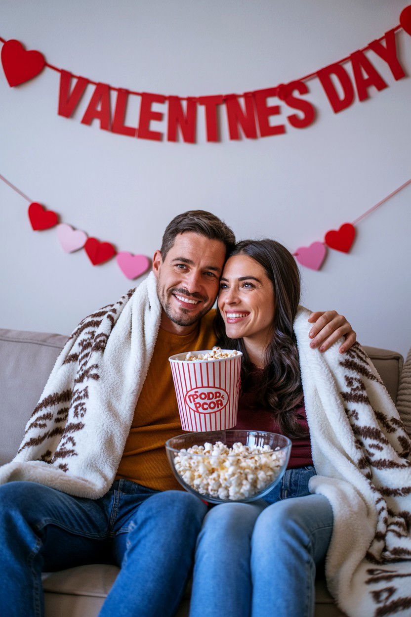 Watching Movie Night - 25 Valentine's Day Candid Photo Ideas