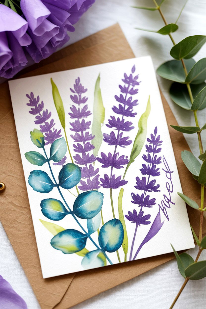 Watercolor Floral Card - 25 Valentine's Day Card Ideas for Wife