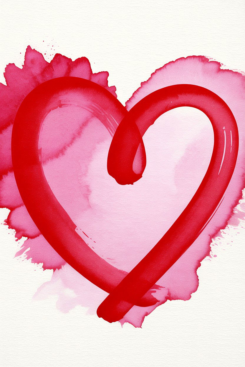 Watercolor Heart Card - 25 Valentine's Day Card Ideas for Boyfriend