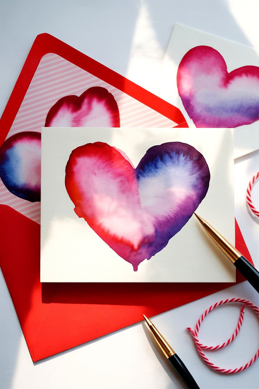 Watercolor Heart Letter Sets - 25 Valentine's Day Stationery Ideas