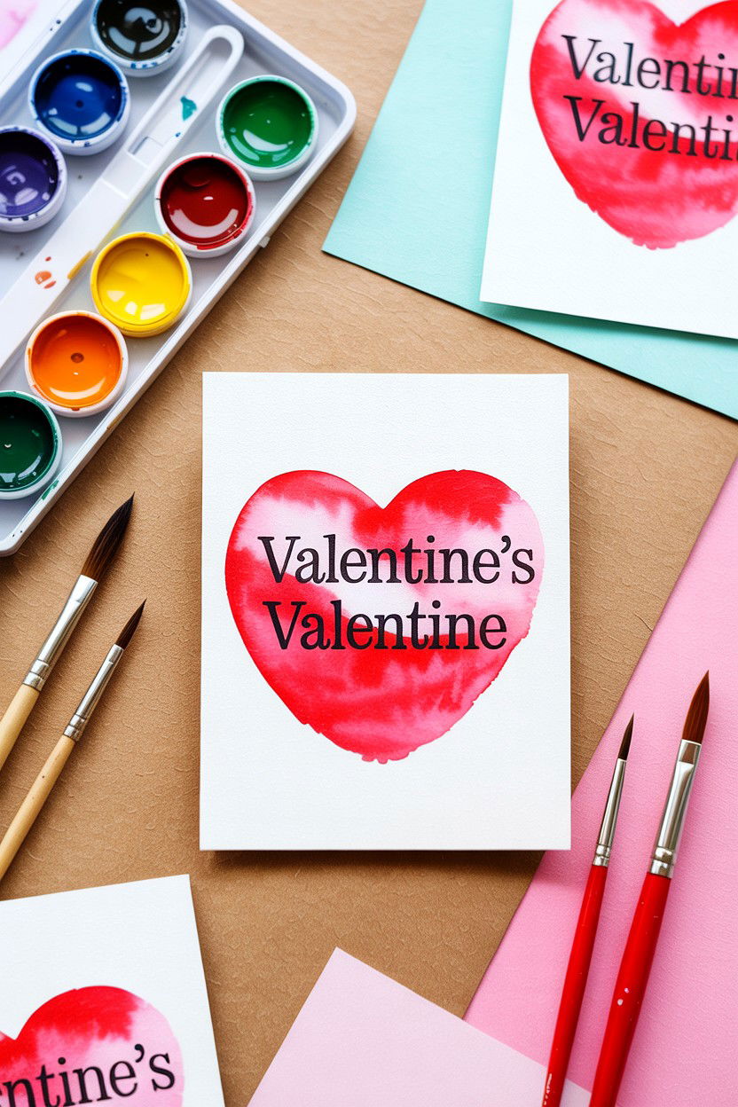 Watercolor Paint Valentine - 25 Valentine's Day Class Gift Ideas