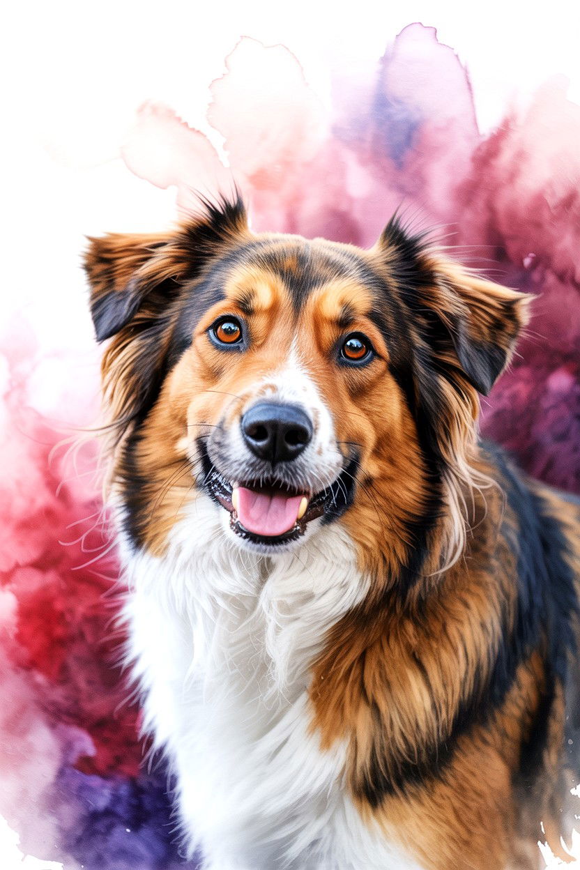 Watercolor Pet Portrait - 25 Valentine's Day Pet Portrait Ideas