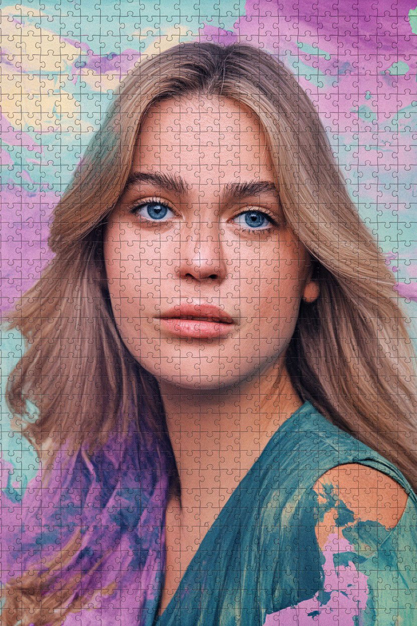 Watercolor Portrait Puzzle - 25 Valentine's Day Puzzle Photo Ideas