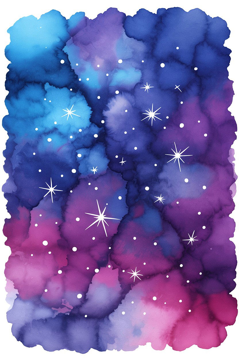 Watercolor Star Map - 25 Valentine's Day Star Map Ideas