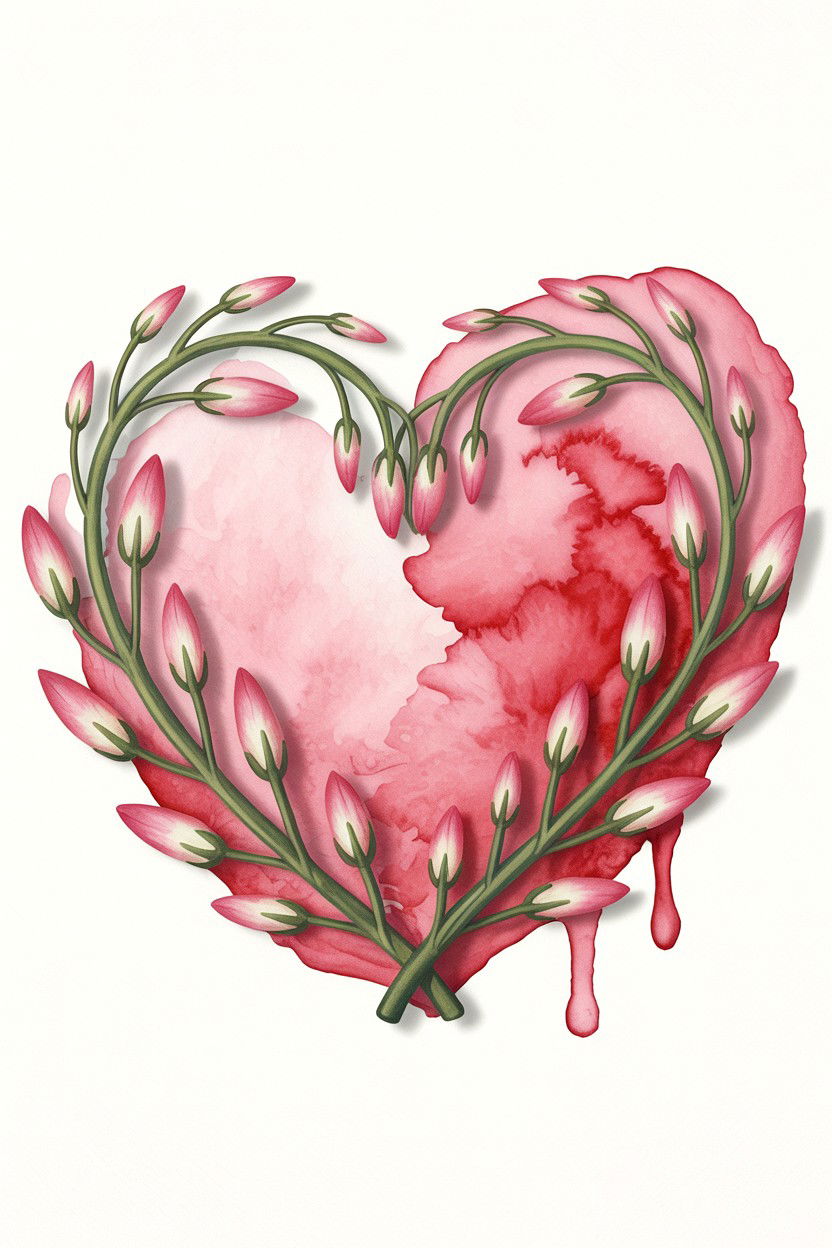 Watercolor flower heart - 25 Valentine's Day Art Print Ideas