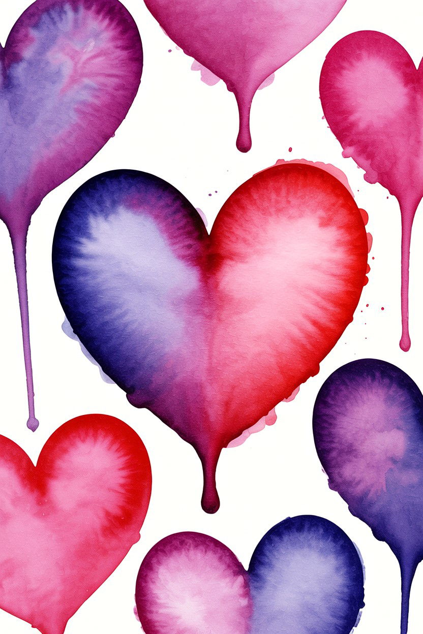 Watercolor heart background - 25 Valentine's Day Photo Backdrop Ideas