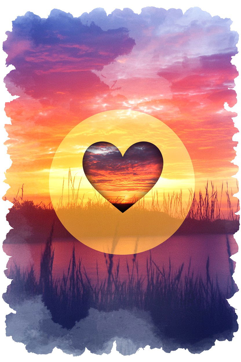 Watercolor sunset valentine - 25 Watercolor Valentine's Day Card Ideas