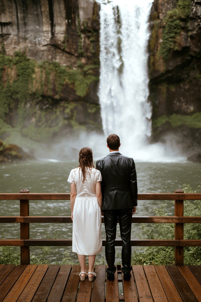 Waterfall Wedding Backdrop - 25 Valentine's Day Elopement Ideas